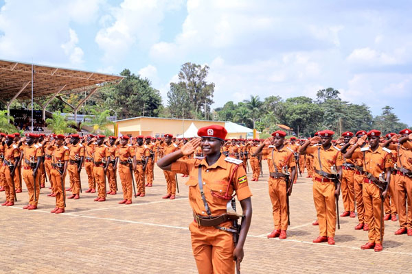 Uganda Prisons Officers at the recent pass out ceremony at Kololo airstriip in Kampala (PHOTO: UPS)