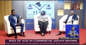 Officials from URSB discussing the Role of JLOS in commercial justice reform and creation of an enabling environment for competitiveness on NTV (16th December 2021)